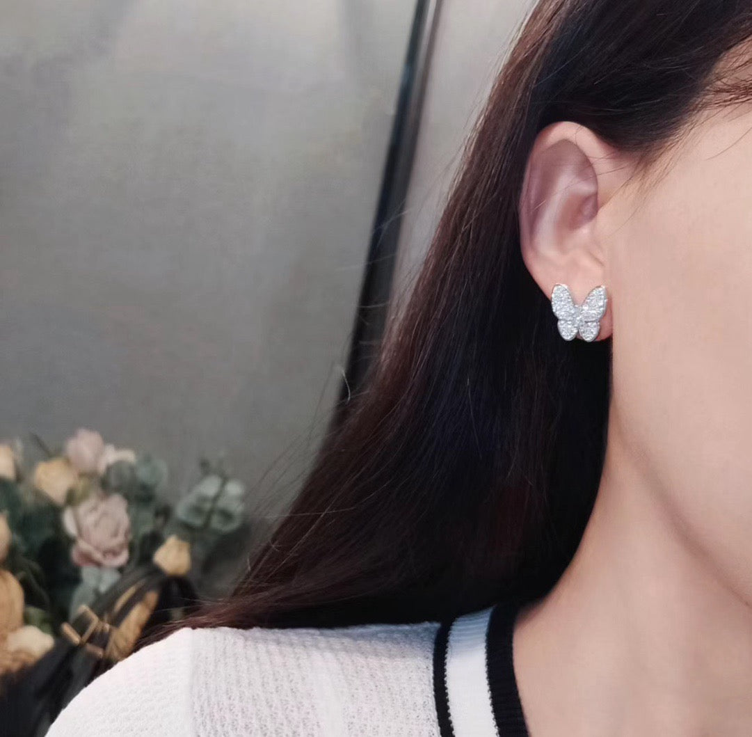 [OrnoraJewelry]BUTTERFLY ALL DIAMOND EARRINGS