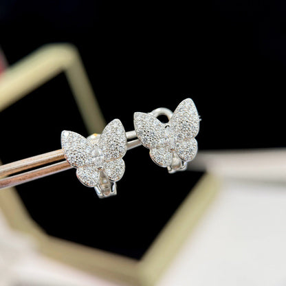 [OrnoraJewelry]BUTTERFLY ALL DIAMOND EARRINGS