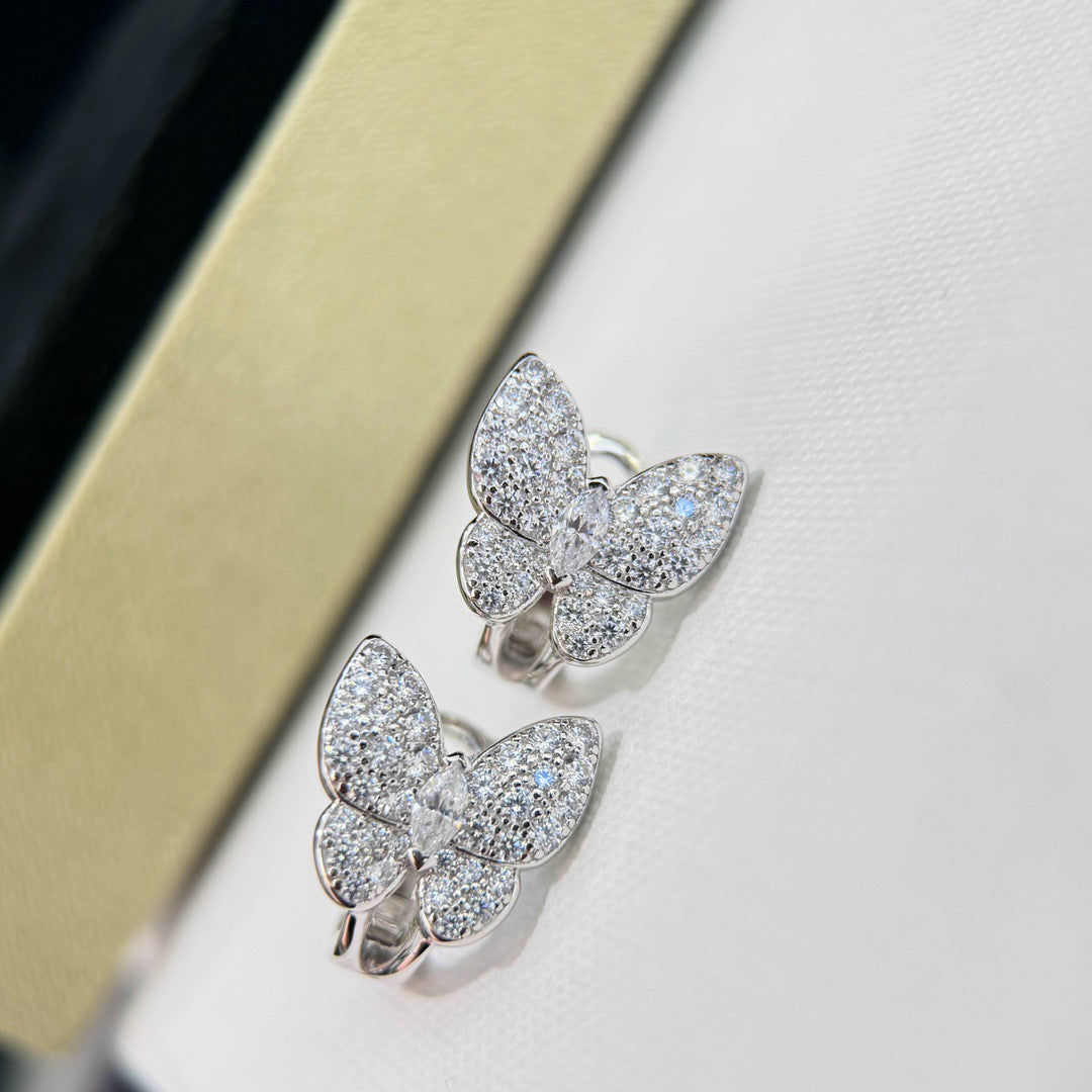 [OrnoraJewelry]BUTTERFLY ALL DIAMOND EARRINGS