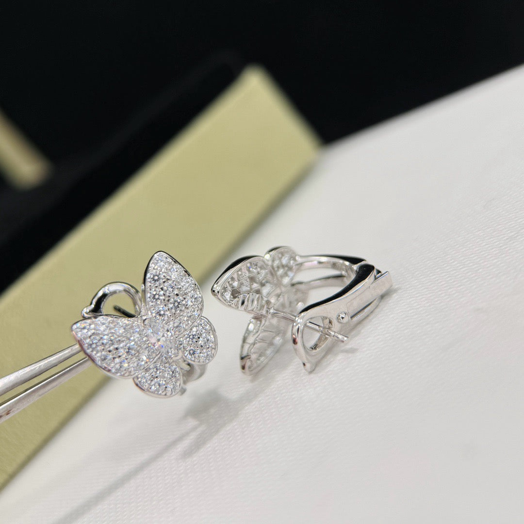 [OrnoraJewelry]BUTTERFLY ALL DIAMOND EARRINGS