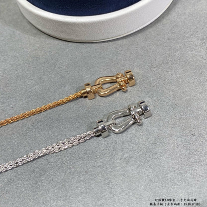 [OrnoraJewelry]FORCE SMALL HORSESHOE  DIAMOND CHAIN ROPE BRACELET