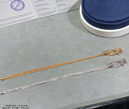 [OrnoraJewelry]FORCE SMALL HORSESHOE  DIAMOND CHAIN ROPE BRACELET