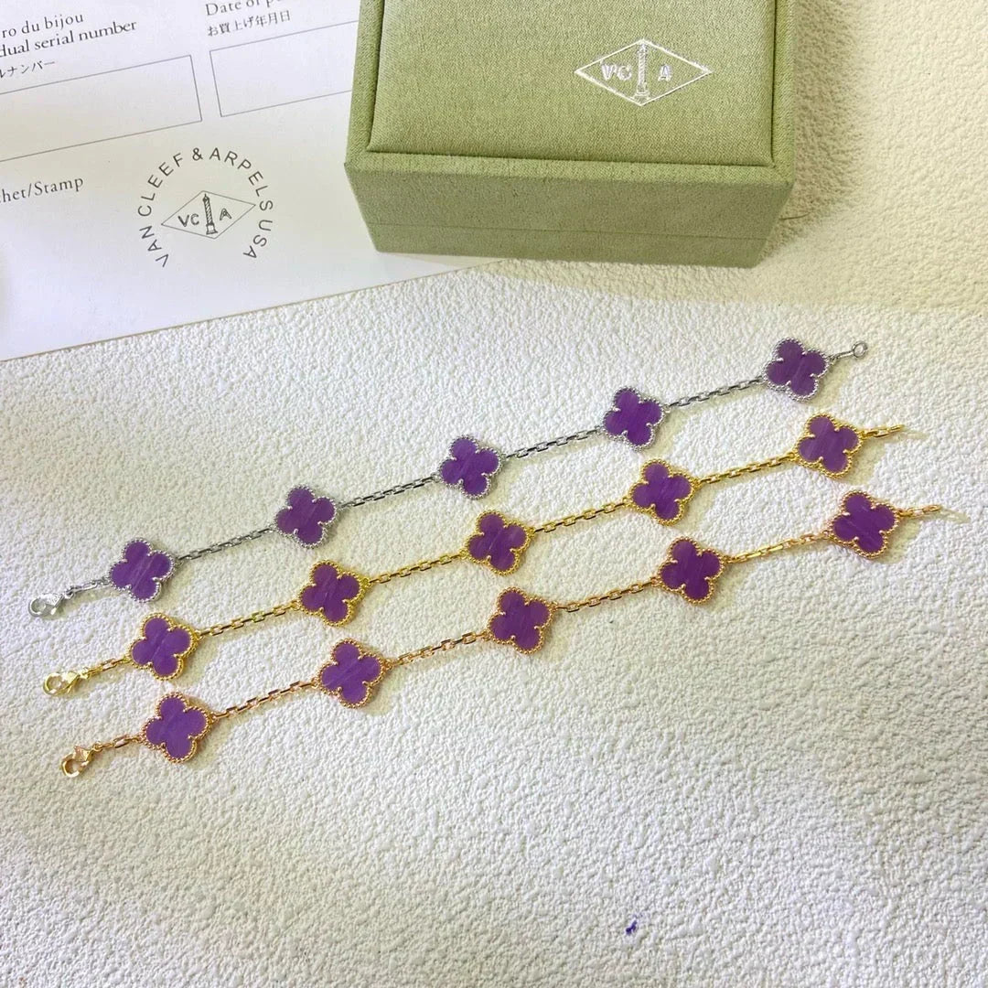 [OrnoraJewelry] CLOVER 5 MOTIF VIOLET BRACELET COLLECTION