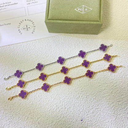 [OrnoraJewelry] CLOVER 5 MOTIF VIOLET BRACELET COLLECTION