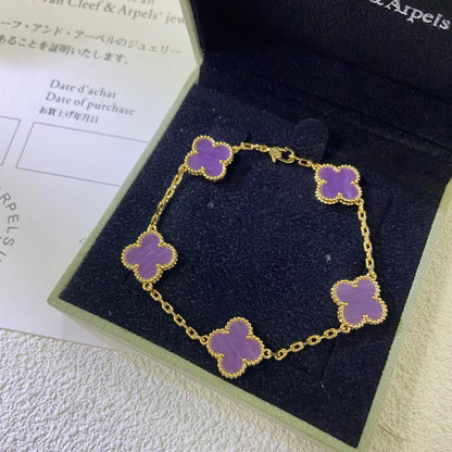 [OrnoraJewelry] CLOVER 5 MOTIF VIOLET BRACELET COLLECTION