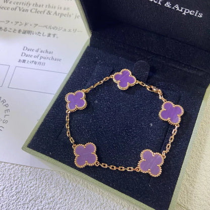 [OrnoraJewelry] CLOVER 5 MOTIF VIOLET BRACELET COLLECTION