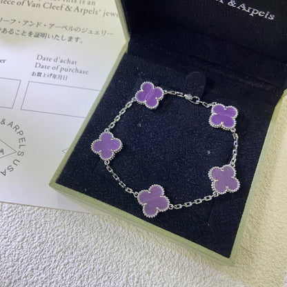 [OrnoraJewelry] CLOVER 5 MOTIF VIOLET BRACELET COLLECTION