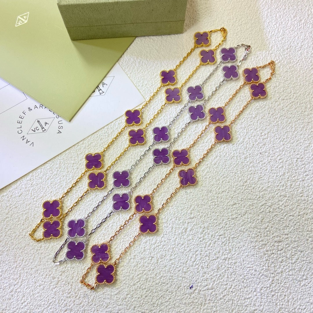 [OrnoraJewelry Jewelry]CLOVER 10 MOTIFS  PURPLE VIOLET  NECKLACE