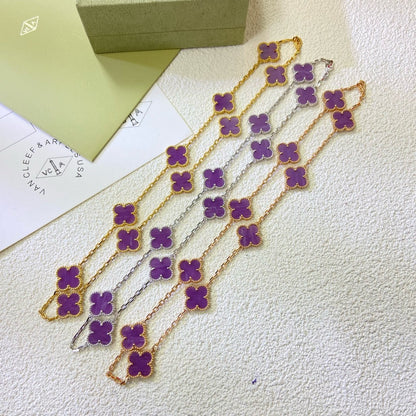 [OrnoraJewelry Jewelry]CLOVER 10 MOTIFS  PURPLE VIOLET  NECKLACE