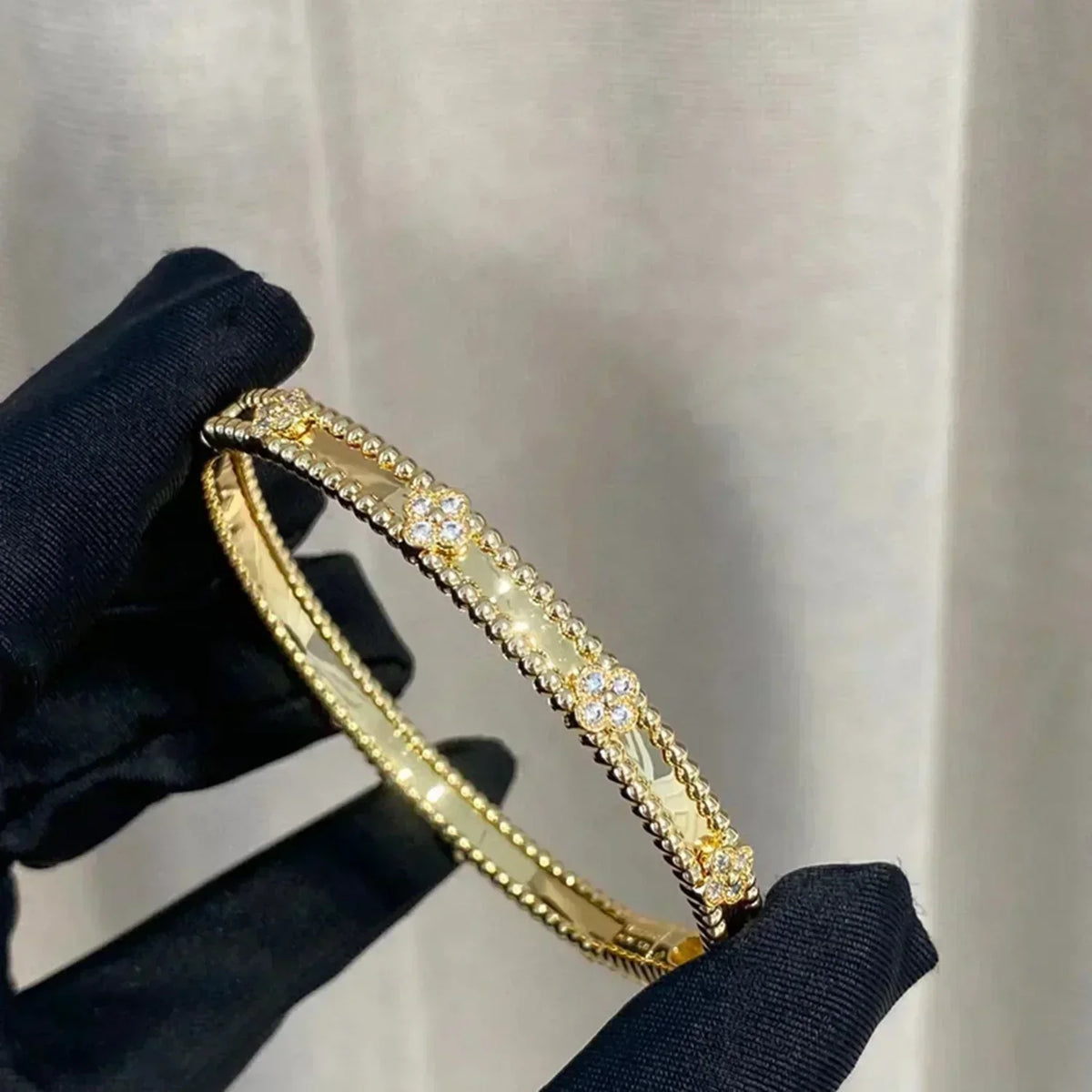 [OrnoraJewelry]CLOVER BRACELET 4MM DIAMONDS