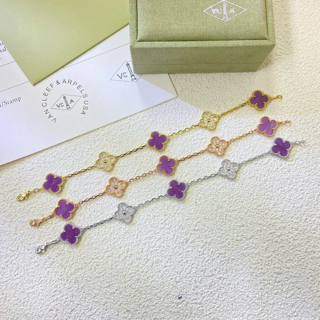[OrnoraJewelry] CLOVER 5 MOTIF VIOLET BRACELET COLLECTION