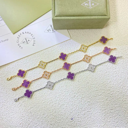 [OrnoraJewelry] CLOVER 5 MOTIF VIOLET BRACELET COLLECTION