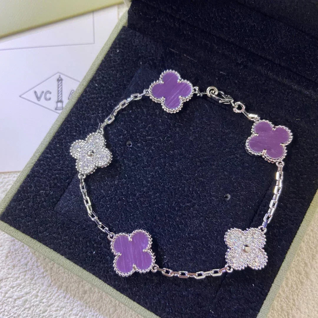 [OrnoraJewelry] CLOVER 5 MOTIF VIOLET BRACELET COLLECTION