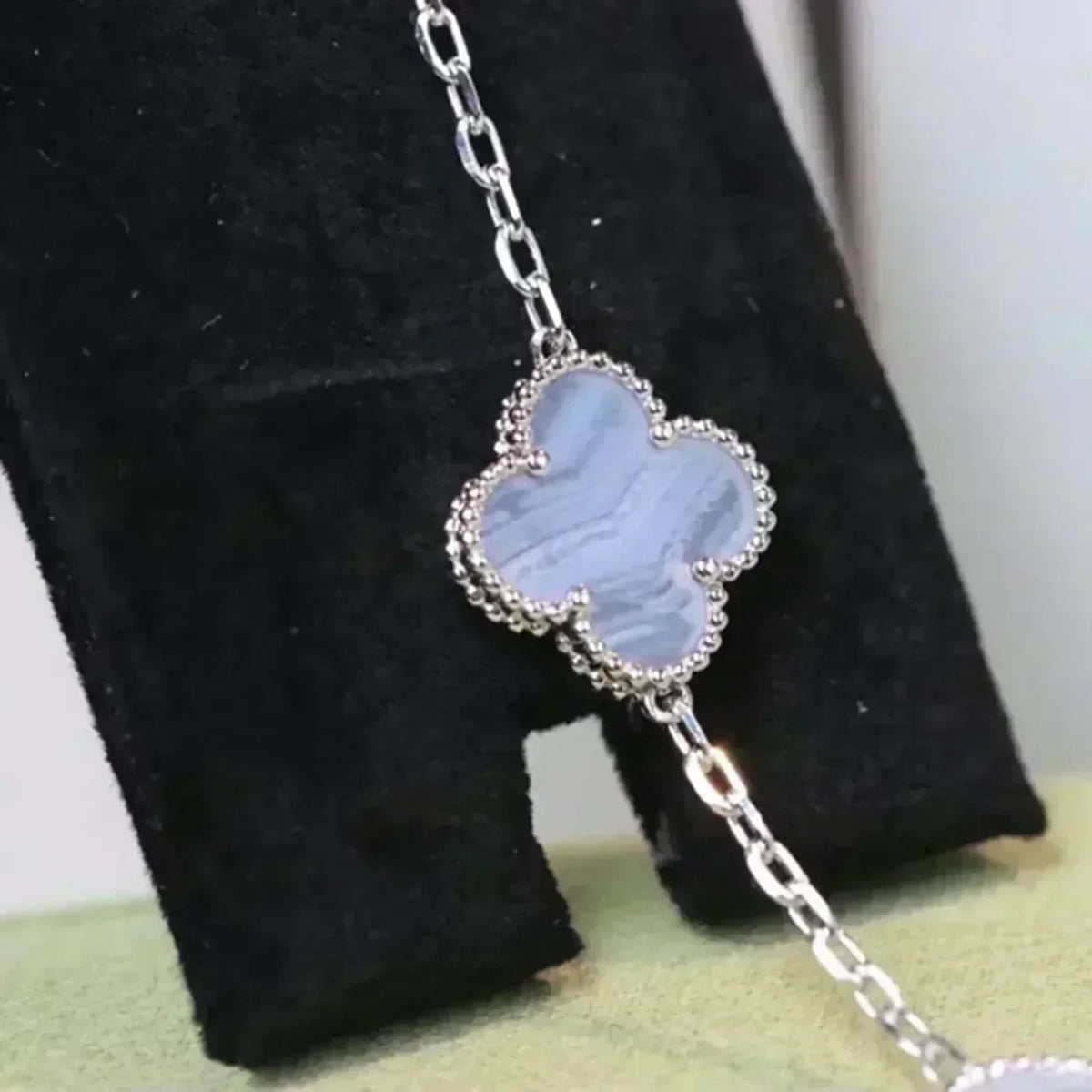 [OrnoraJewelry] CLOVER 5 MOTIF PURPLE CHALCEDONY BRACELET COLLECTION