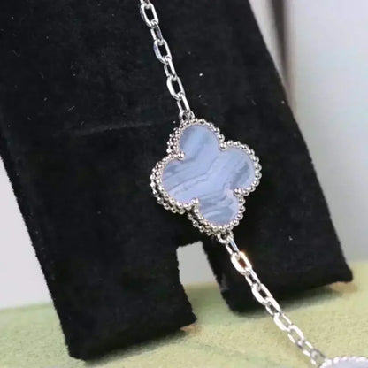 [OrnoraJewelry] CLOVER 5 MOTIF PURPLE CHALCEDONY BRACELET COLLECTION