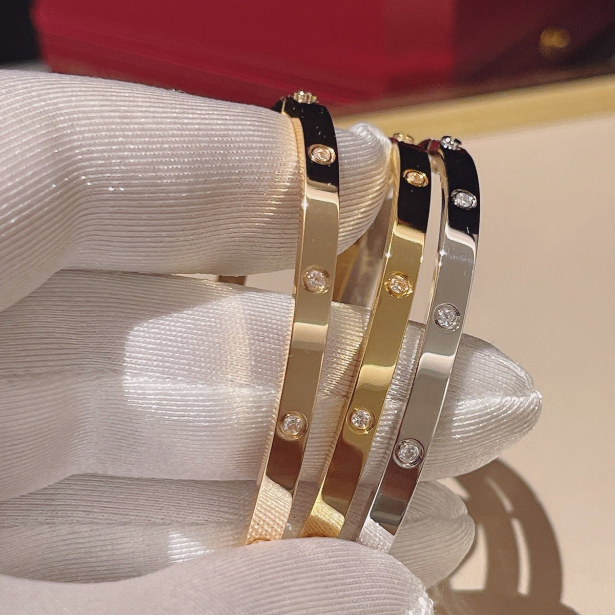 [OrnoraJewelry]LOVE BRACELET 3.65MM 10 DIAMONDS