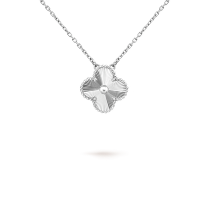 [OrnoraJewelry]CLOVER 15MM LASER NECKLACE SILVER