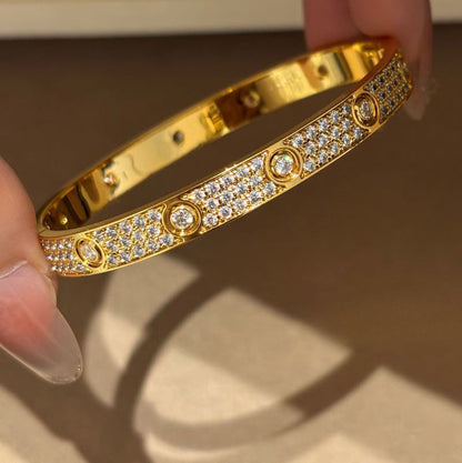 [OrnoraJewelry]LOVE BRACELET 6.1MM DIAMOND-PAVED 10 BIG DIAMONDS