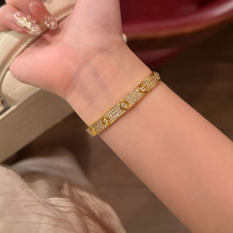 [OrnoraJewelry]LOVE BRACELET 6.1MM DIAMOND-PAVED 10 BIG DIAMONDS