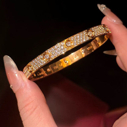 [OrnoraJewelry]LOVE BRACELET 6.1MM DIAMOND-PAVED 10 BIG DIAMONDS