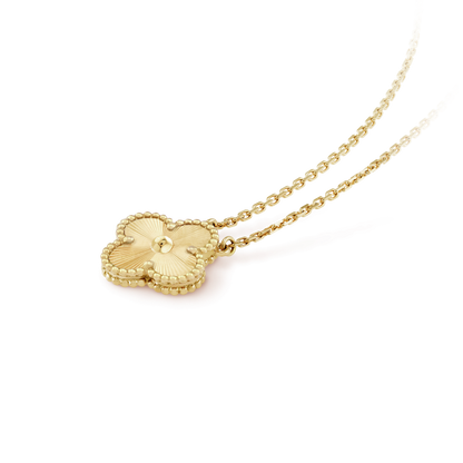 [OrnoraJewelry]CLOVER 15MM LASER NECKLACE