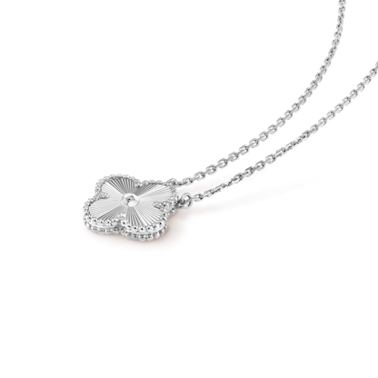 [OrnoraJewelry]CLOVER 15MM LASER NECKLACE SILVER