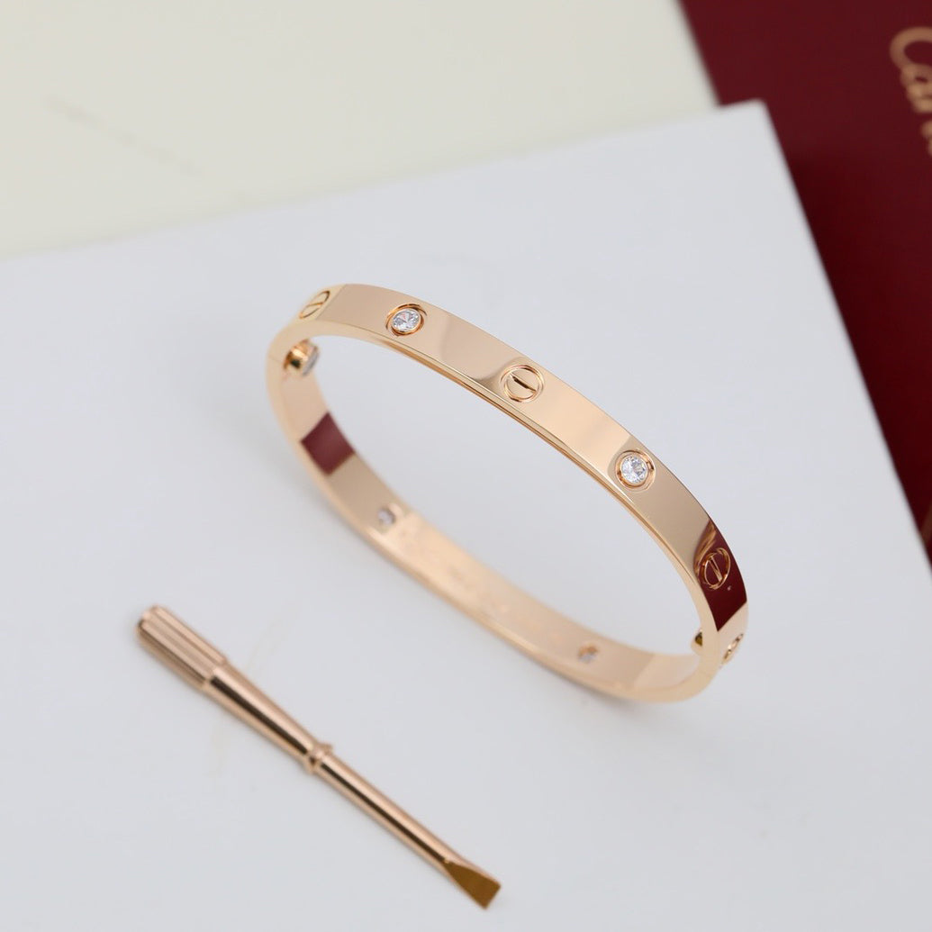 [OrnoraJewelry]LOVE BRACELET 6.1MM 4 DIAMONDS