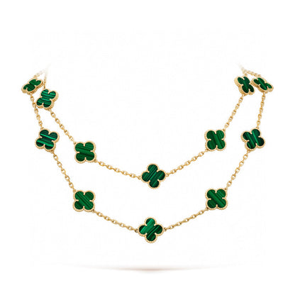 [OrnoraJewelry]CLOVER 20 MOTIFS MALACHITE GOLD