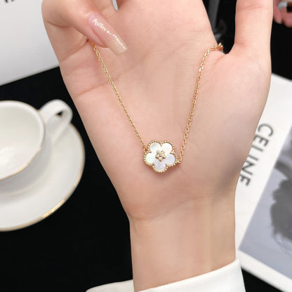 [Ornora Jewelry]LUCKY  WHITE MOP  PLUM BLOSSOM NECKLACE
