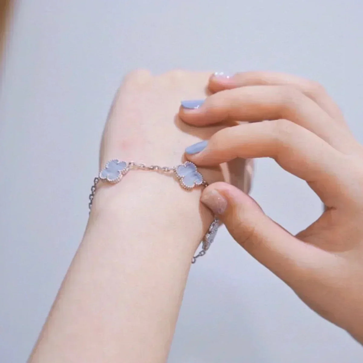 [OrnoraJewelry] CLOVER 5 MOTIF PURPLE CHALCEDONY BRACELET COLLECTION
