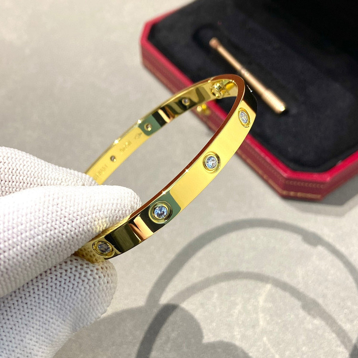[OrnoraJewelry]LOVE BRACELET 6.1MM 10 DIAMONDS