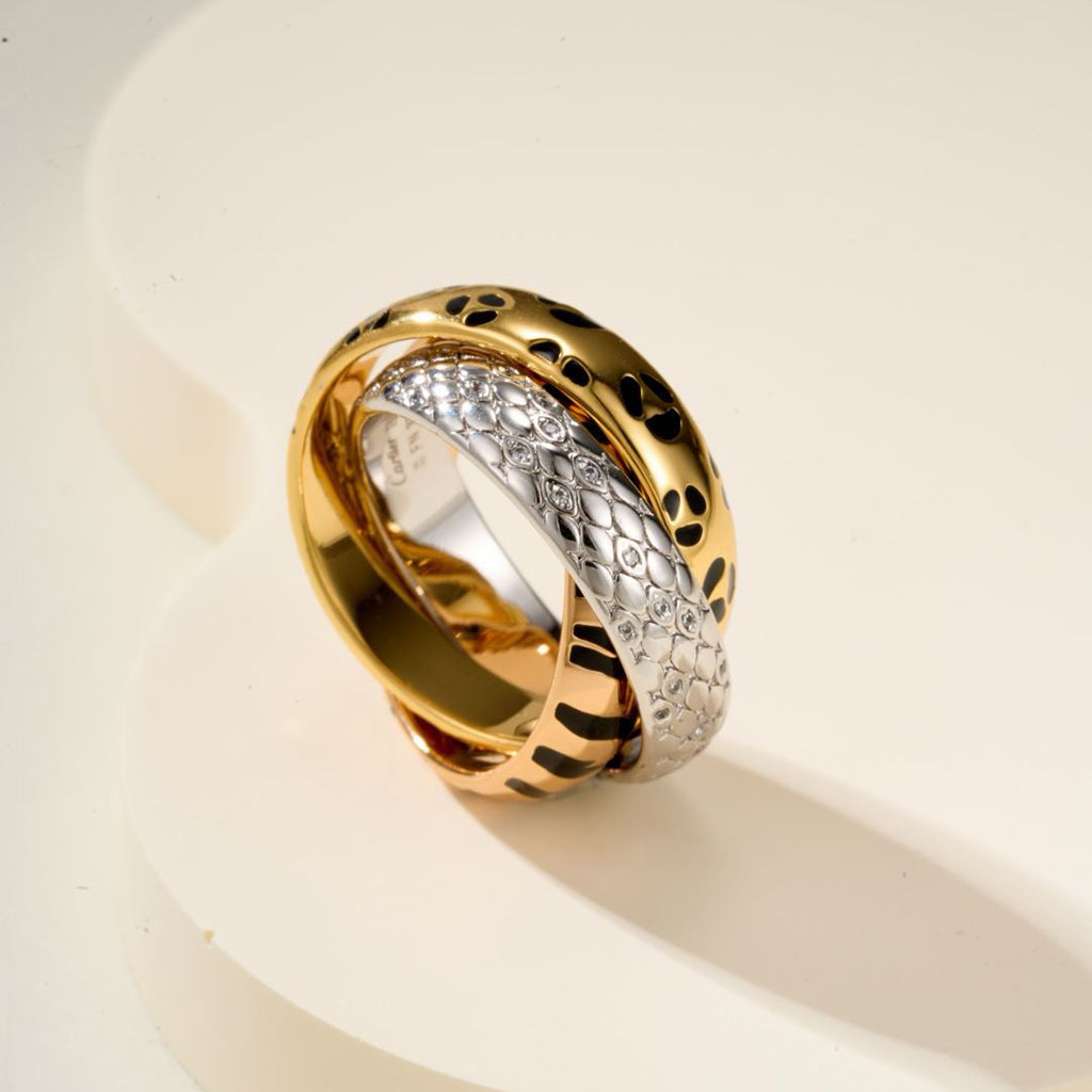 [OrnoraJewelry]TRINITY  RING LEOPARD PRINT