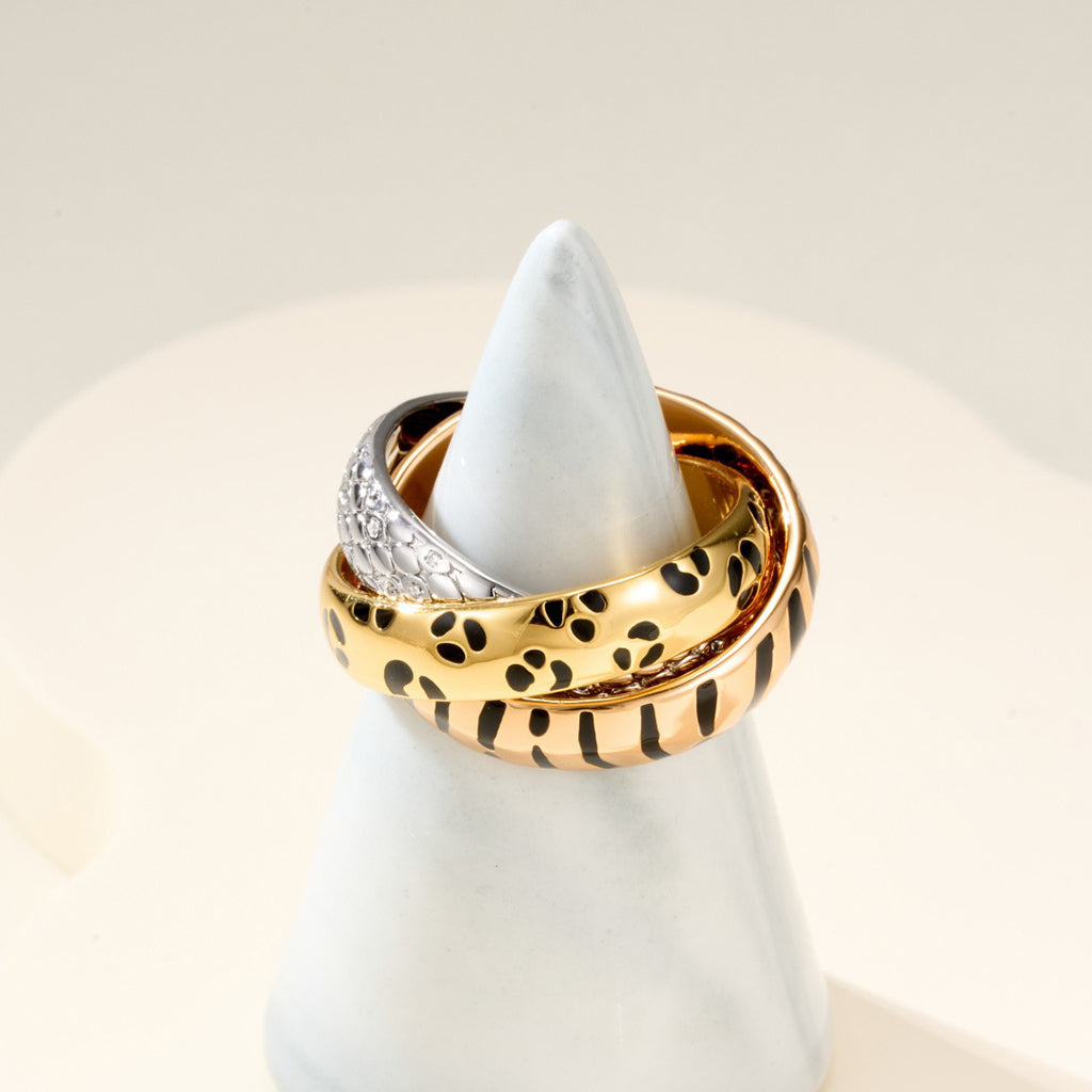 [OrnoraJewelry]TRINITY  RING LEOPARD PRINT