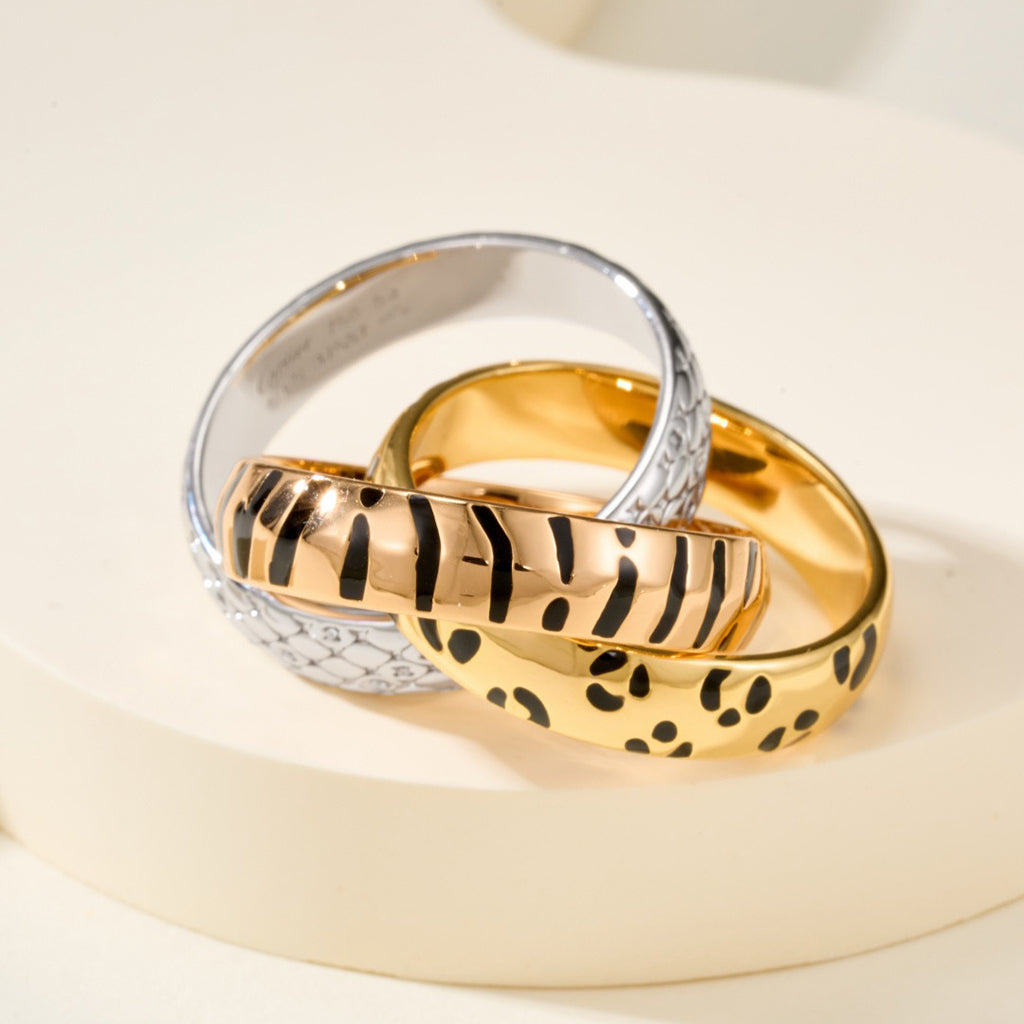 [OrnoraJewelry]TRINITY  RING LEOPARD PRINT