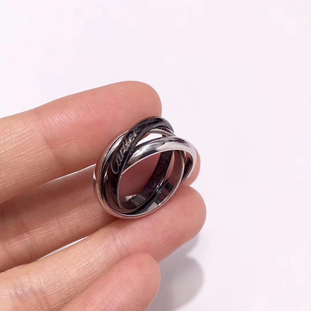 [OrnoraJewelry]TRINITY 3.2MM RING BLACK CERAMIC