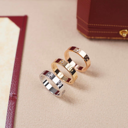 [OrnoraJewelry]LOVE 4MM 1 DIAMOND RING