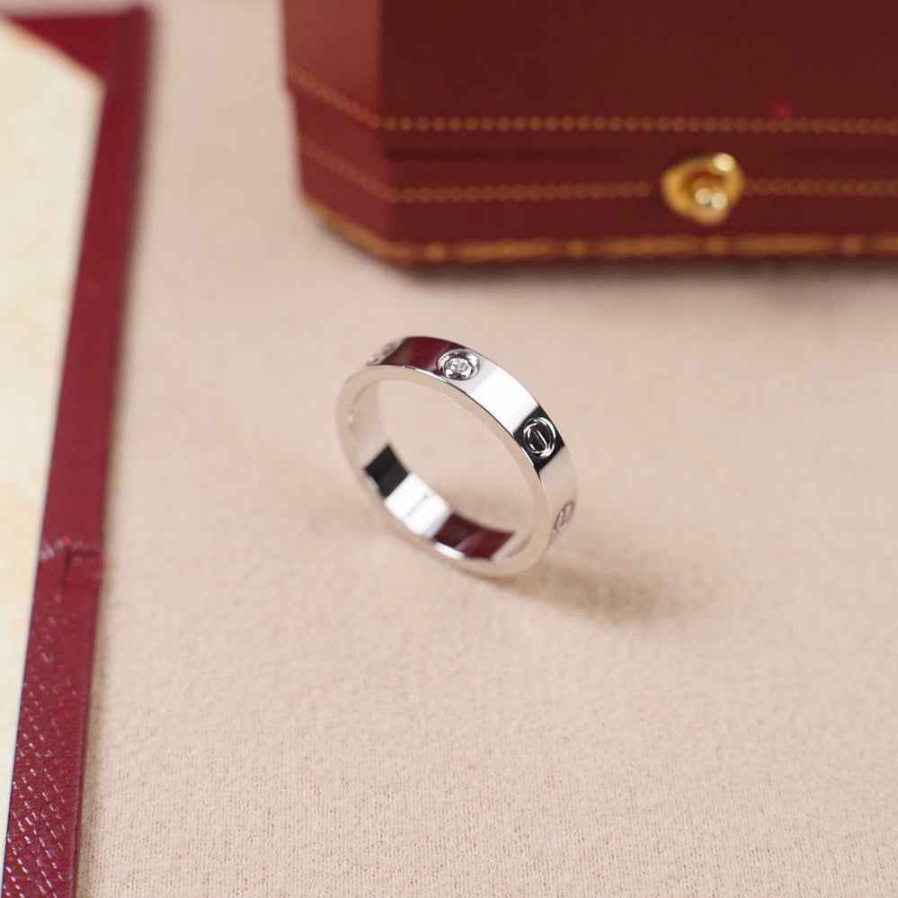 [OrnoraJewelry]LOVE 4MM 1 DIAMOND RING