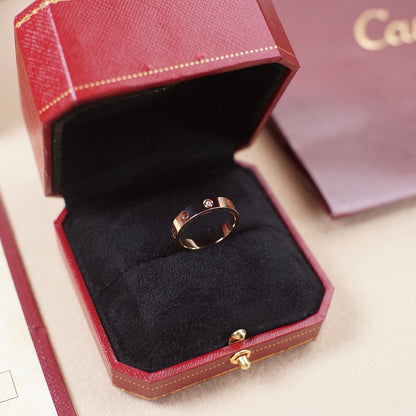 [OrnoraJewelry]LOVE 4MM 1 DIAMOND RING