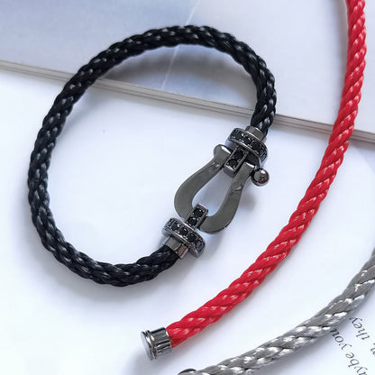[OrnoraJewelry]FORCE LARGE SERIES HORSESHOE BLACK SAMURAI BRACELET