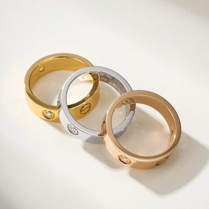 [OrnoraJewelry]LOVE 4MM 1 DIAMOND RING
