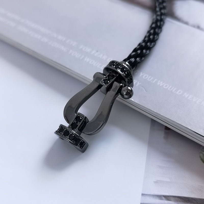 [OrnoraJewelry]FORCE LARGE SERIES HORSESHOE BLACK SAMURAI BRACELET