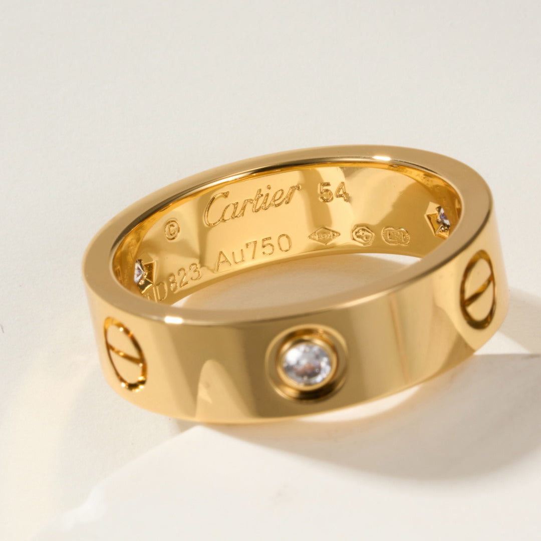[OrnoraJewelry]LOVE 4MM 1 DIAMOND RING
