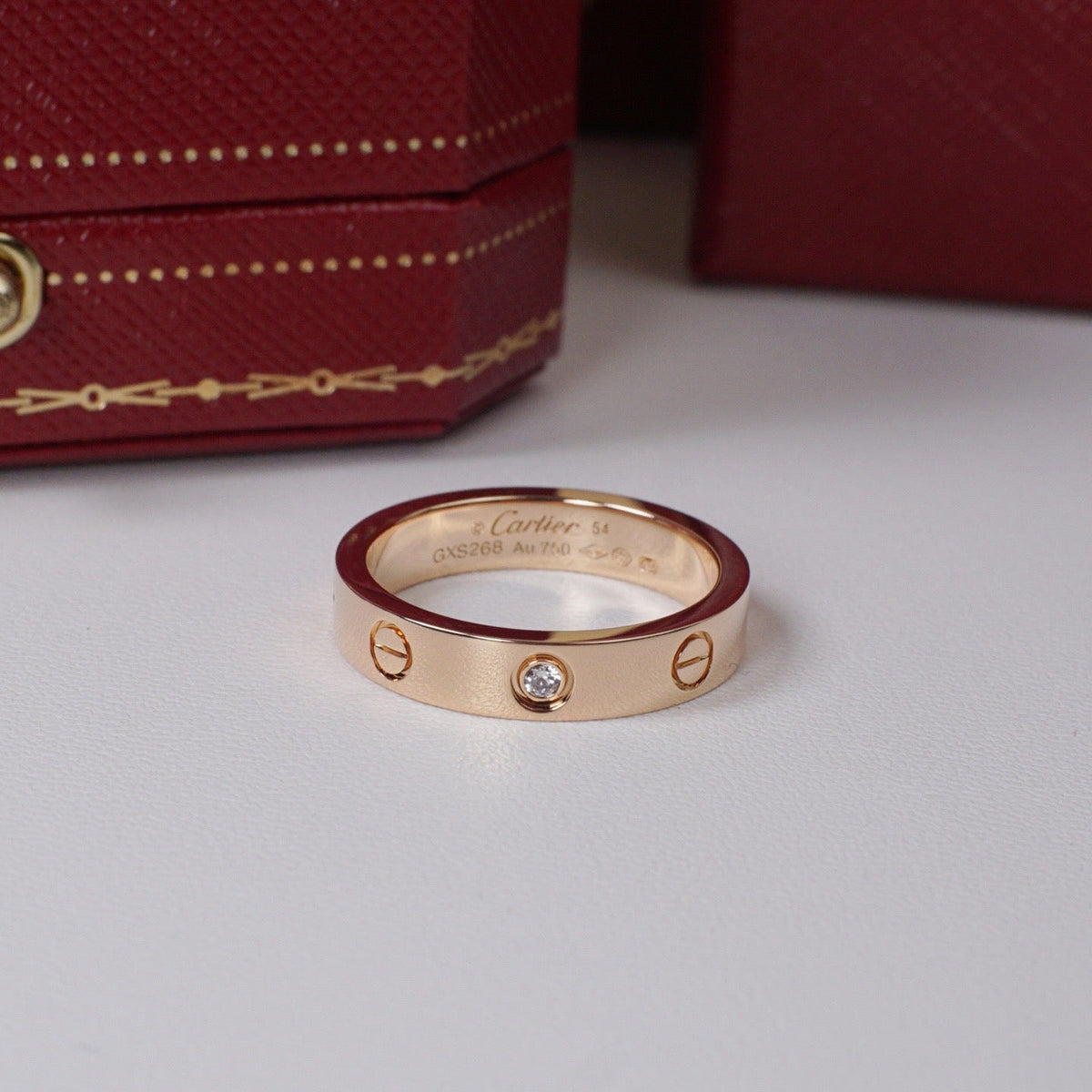 [OrnoraJewelry]LOVE 4MM 1 DIAMOND RING