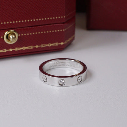 [OrnoraJewelry]LOVE 4MM 1 DIAMOND RING