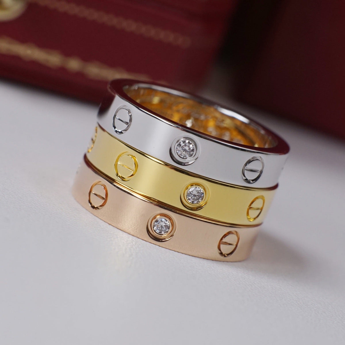 [OrnoraJewelry]LOVE 4MM 1 DIAMOND RING