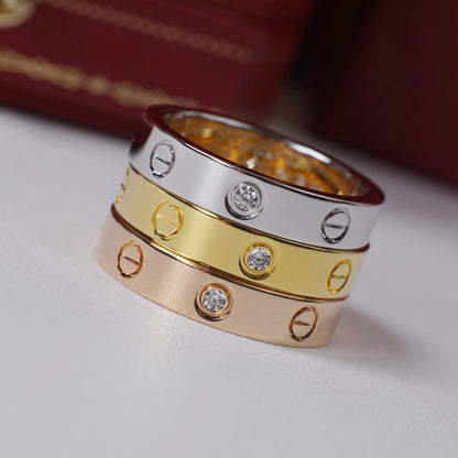[OrnoraJewelry]LOVE 4MM 1 DIAMOND RING