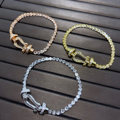 [Ornora Jewelry]FORCE  LARGE HORSESHOE FULL DIAMOND TENNIS BRACELET