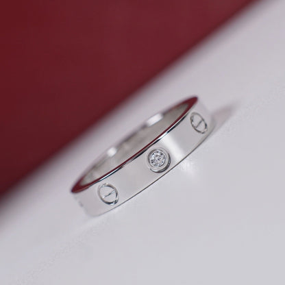 [OrnoraJewelry]LOVE 4MM 1 DIAMOND RING