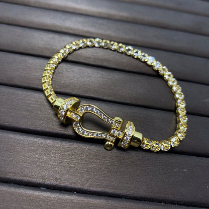 [Ornora Jewelry]FORCE  LARGE HORSESHOE FULL DIAMOND TENNIS BRACELET