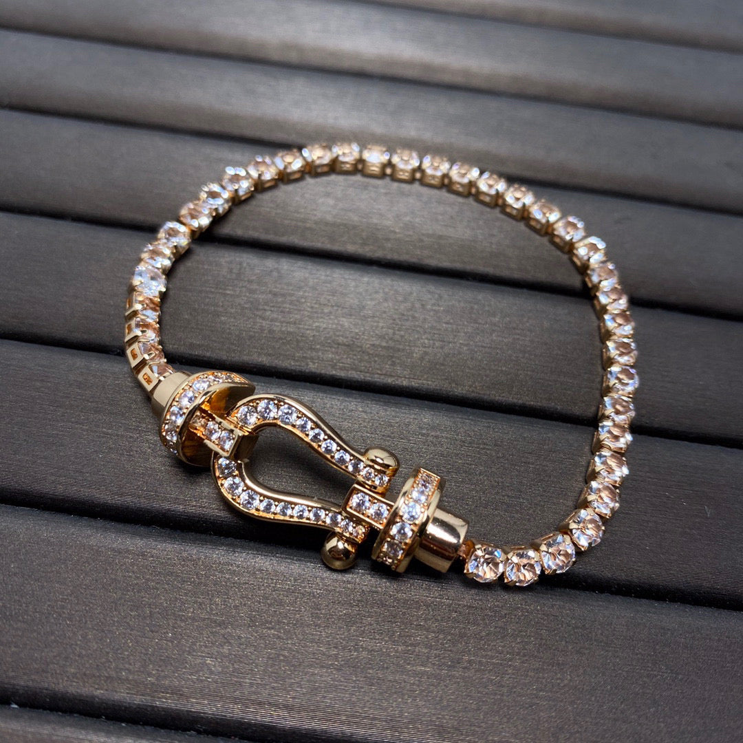 [Ornora Jewelry]FORCE  LARGE HORSESHOE FULL DIAMOND TENNIS BRACELET